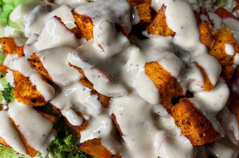 Nourishing Roasted Sweet Potato Salad with Tahini Dressing