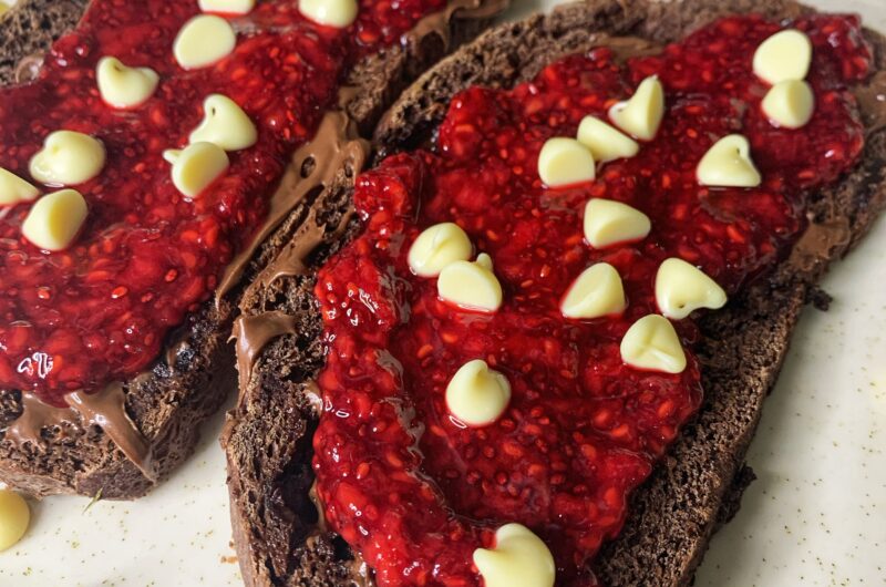 Homemade Chocolate Bread with Raspberry Jam