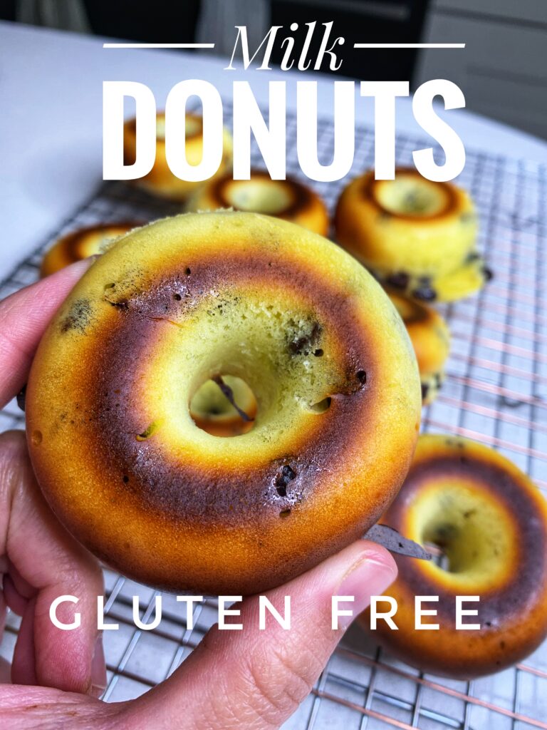 Hand Holding Gluten-free donut made with milk powder