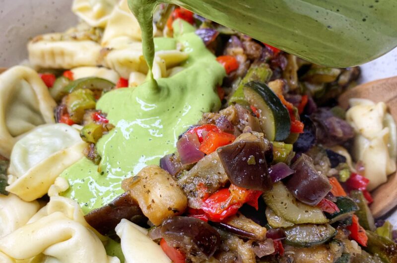 Roasted Veggies Tortellini Pasta Salad