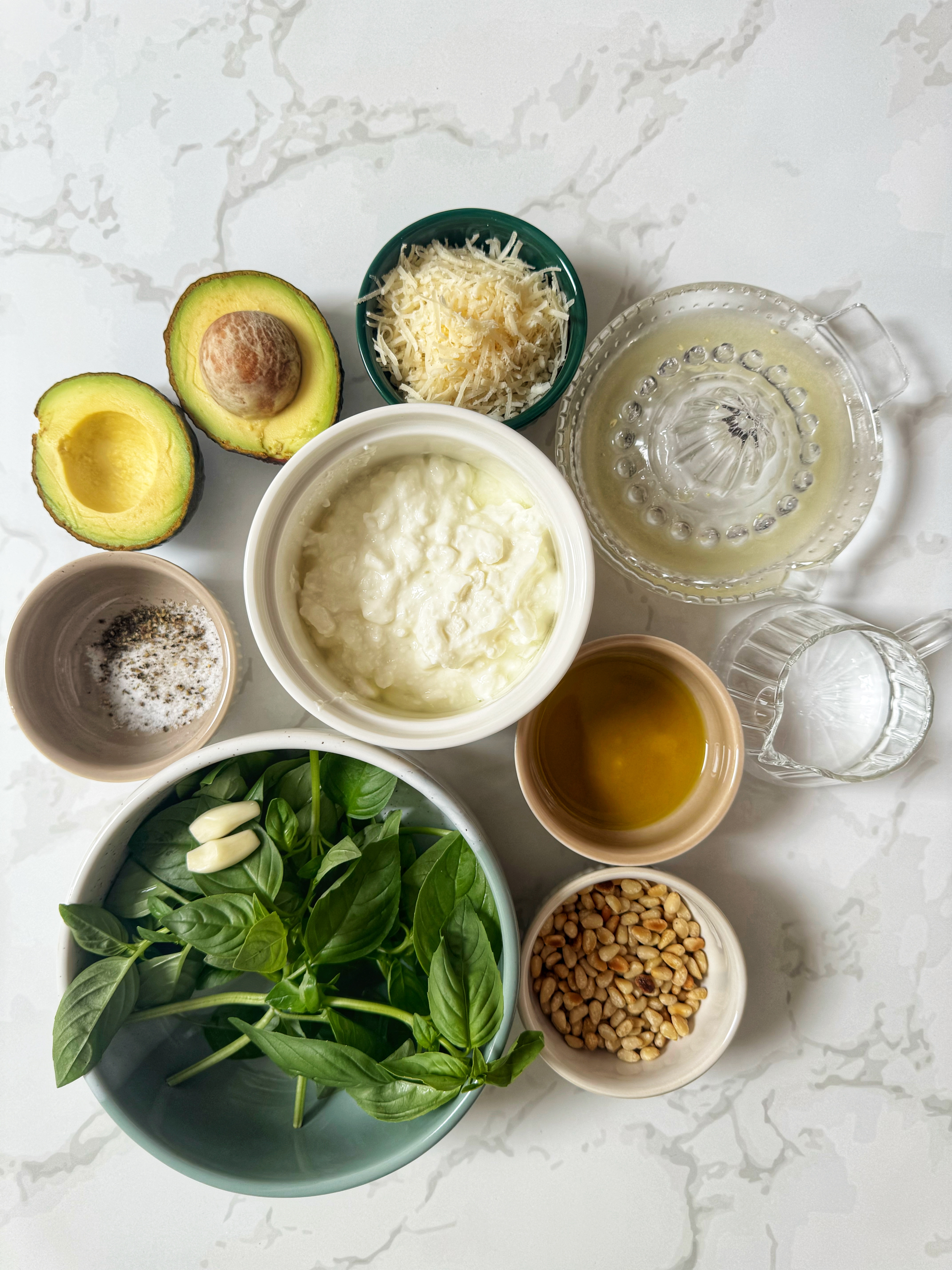 High Protein Avocado Pesto Pasta Sauce Ingredients