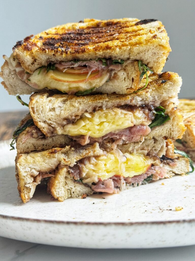 Caramelised Onion, Apple, and Prosciutto Toastie